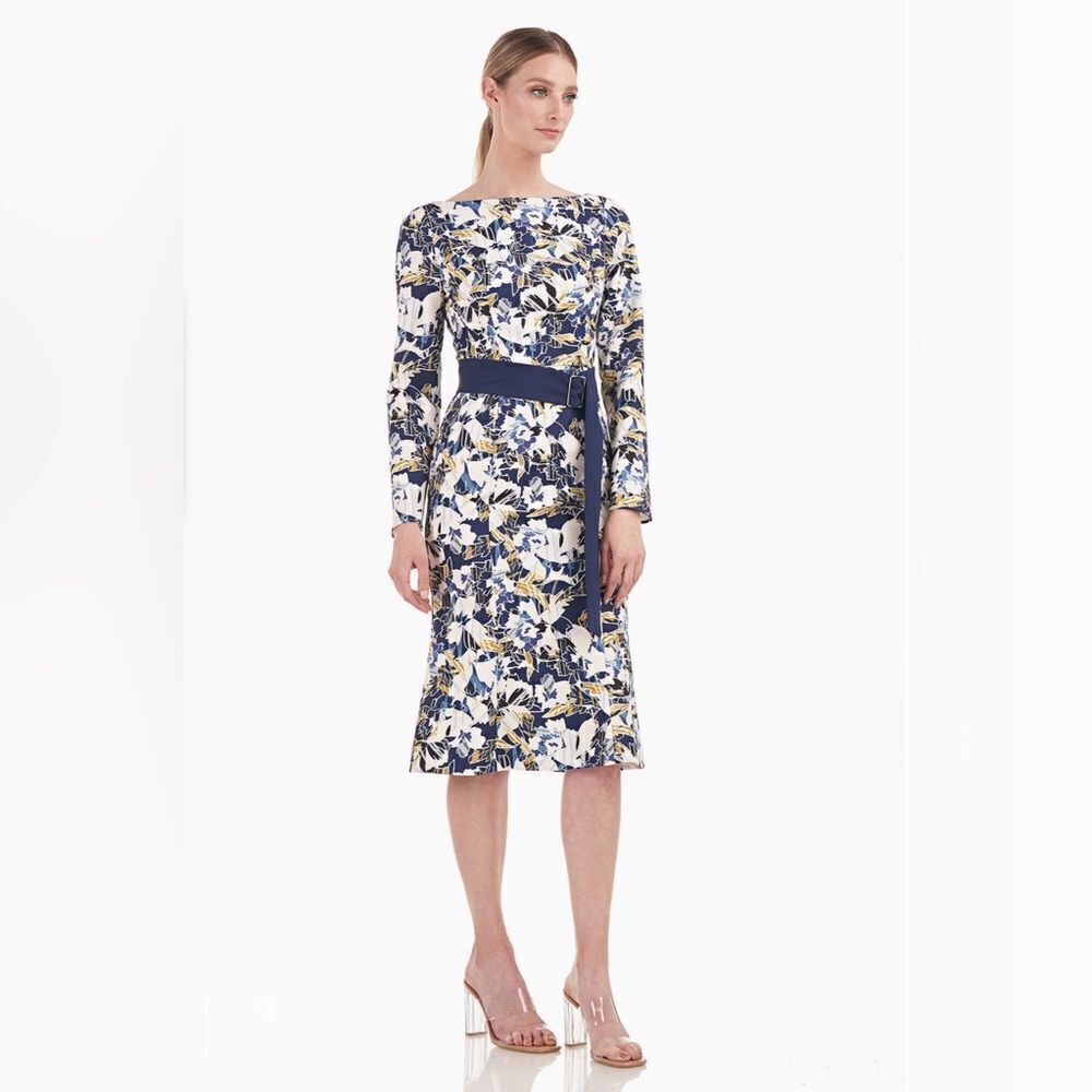 Kay Unger Yvonne Floral Midi-Dress size 12